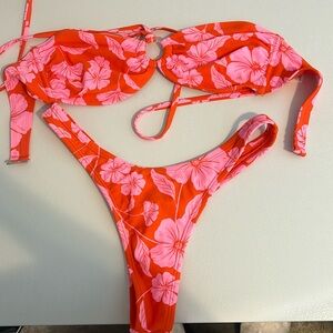 Target tropical print cheeky thing bikini set!